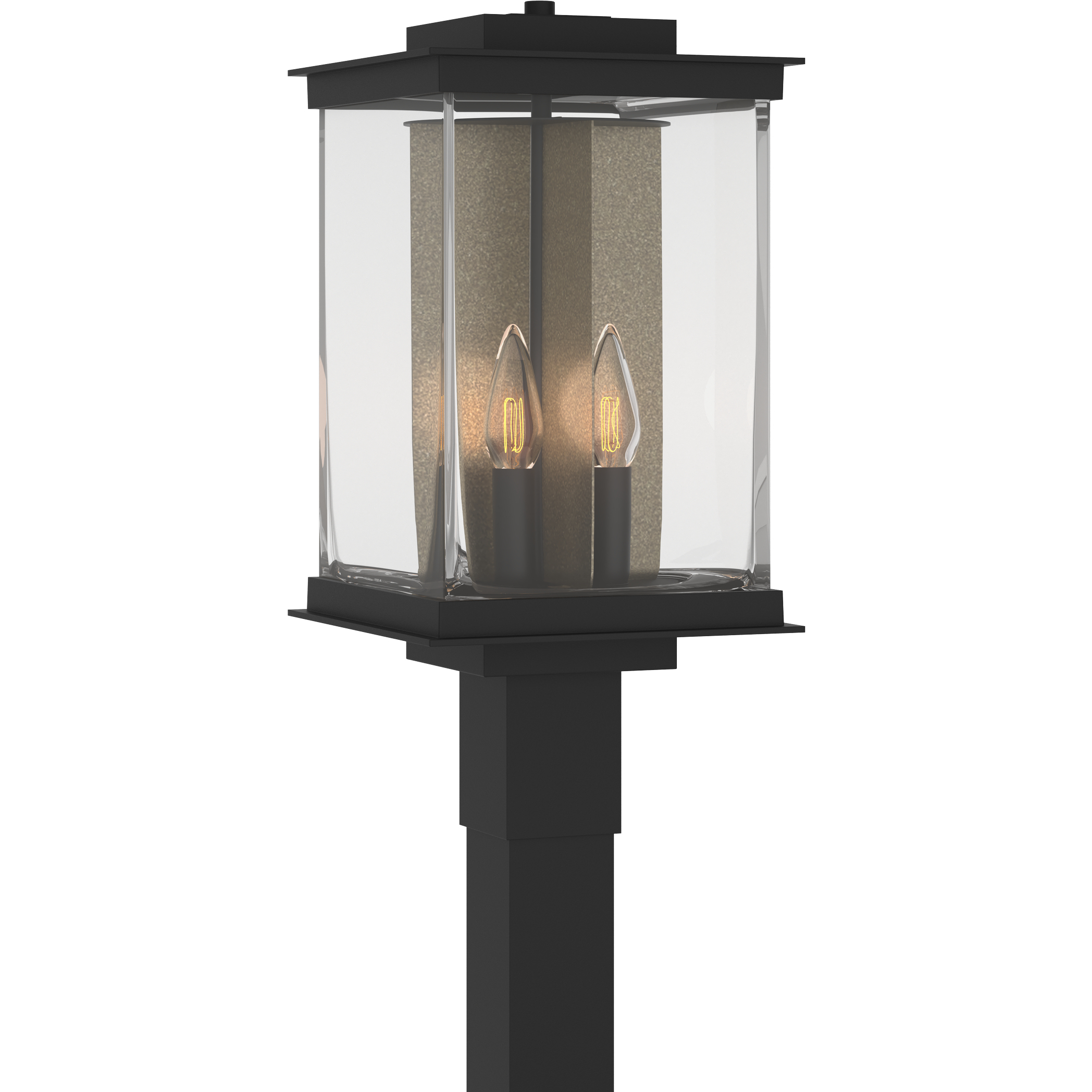 Kingston 4 Light 20.1 inch Coastal Black and Translucent Soft Gold Outdoor Post Light in Coastal Black/Translucent Soft Gold